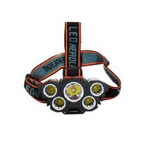 Lanterna de Cabeça 5 LED USB Recarregável 3 Modos Preta Shopmix