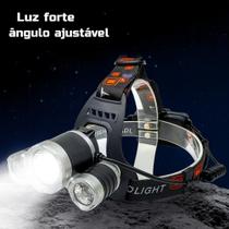 Lanterna De Cabeça Alcance De 300m Viagens 3 LEDS Tecnologia Noturno Camping Potente Acampamentos