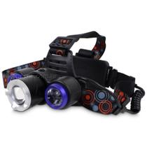 Lanterna de Cabeça C/ 3 LED T6 Cree Profissional Swat Tática