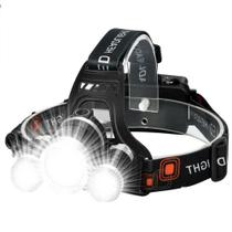 Lanterna de cabeça Camping Pesca Caça Trabalhos noturnos 3 leds Super Forte Recarregável