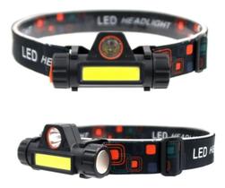 Lanterna de Cabeça Capacete Profissional Led T6 + Led COB Com Bateria Recarregável USB - Peining