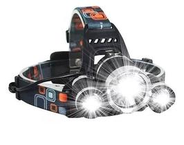 Lanterna De Cabeça Capacete Recarregável Profissional 3leds