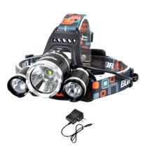 Lanterna De Cabeça Com 3 Leds T6 Bateria Recarregável Pesca Acampamento Trilhas