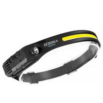 Lanterna de Cabeça Farol Recarregável USB Resistente Agua Faixa LED