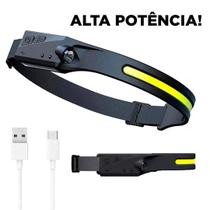 Lanterna De Cabeça Fita Led Usb Luz Forte Sensor Inteligente