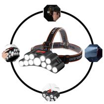 Lanterna De Cabeça Headlight Ajustavel Luz Recarregável 11 Leds Para Trilha Camping Escalada Bike