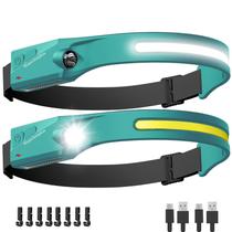 Lanterna de cabeça HyperDolphin kit com 2 unidades recarregável LED verde