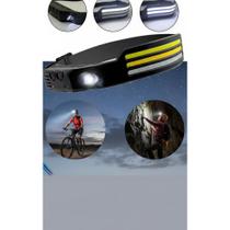 Lanterna De Cabeça LED 3 Cores, Sensor, 8 Modos, Recarregáve