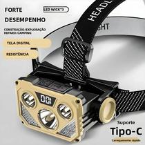Lanterna De Cabeça LED Azul E Vermelha Recarregável via USB Para Camping, Pesca E Atividades Ao Ar Lanterna De Cabeça LED Azul E Vermelha Recarregável via USB Para Camping, Pesca E Atividades Ao Ar