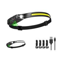 Lanterna De Cabeça LED COB Recarregável 6000K 5 Modos Luz De Trabalho Multifuncional Para Escalada