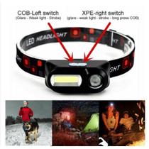Lanterna De Cabeça Led Cob Recarregável Usb 6 Modos Farol Lanterna
