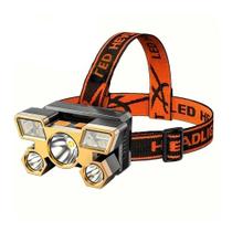 Lanterna De Cabeça Led Longo Alcance Recarregável Usb Camping Dourado Lanterna De Cabeça Led Longo Alcance Recarregável Usb Camping Dourado