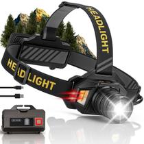 Lanterna de Cabeça LED Profissional 2km de Alcance 12 Modos Recarregável Lanterna de Cabeça LED Profissional 2km de Alcance 12 Modos Recarregável