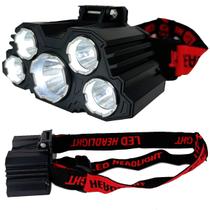 Lanterna de Cabeça LED Recarregável 5W 1200mAh com 4 Modos de Luz USB Bravus Force