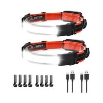 Lanterna De Cabeça LED Recarregável À Prova d'Água Com Feixe Amplo Para Pesca, Corrida E Camping