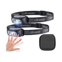 Lanterna De Cabeça LED Recarregável Com Luz Forte, Portátil, USB, Sensor, Para Acampamento, Pesca E Lanterna De Cabeça LED Recarregável Com Luz Forte, Portátil, USB, Sensor, Para Acampamento, Pesca E