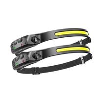 Lanterna De Cabeça LED Recarregável Com Sensor, Bateria Embutida USB, Ideal Para Camping E Pesca Ao