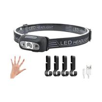 Lanterna De Cabeça LED Recarregável Com Sensor De Movimento, Leve E Sem Fio Para Corrida, Camping E Lanterna De Cabeça LED Recarregável Com Sensor De Movimento, Leve E Sem Fio Para Corrida, Camping E