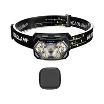 Lanterna De Cabeça LED Recarregável Com Sensor USB, Potente Para Camping, Pesca E Busca Lanterna De Cabeça LED Recarregável Com Sensor USB, Potente Para Camping, Pesca E Busca