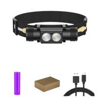 Lanterna De Cabeça LED Recarregável De Alta Potência USB Tipo-C Luz Branca Azul Para Camping E Caça Lanterna De Cabeça LED Recarregável De Alta Potência USB Tipo-C Luz Branca Azul Para Camping E Caça