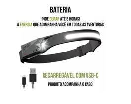 Lanterna De Cabeça Led Recarregável Fita Ajustável Usb