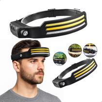 Lanterna De Cabeça Led Recarregável Trilha Trabalho Noturno com Sensor Inteligente