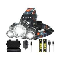 Lanterna De Cabeça LED Recarregável USB Com Sensor De Movimento À Prova d'Água Para Pesca E Camping,