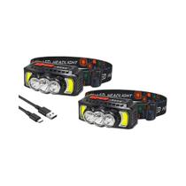Lanterna De Cabeça LED Recarregável USB Super Potente 35000LM Para Acampamento Ao Ar Livre,