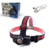 Lanterna de Cabeça para Bike Ciclismo Profissional LED Recarregável USB Potente