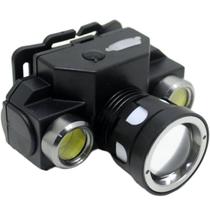 Lanterna De Cabeça Profissional Preto Recarregável Com 3 LED Lanterna De Cabeça Profissional Preto Recarregável Com 3 LED