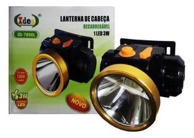 Lanterna de Cabeça Recarregável 1Led 3W Idea