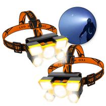 Lanterna De Cabeça Recarregavel 4 Modos Com Strobo 2 Unidade - Hxt