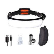 Lanterna De Cabeça Recarregável À Prova d'Água Com 31 LEDs USB Portátil De Ângulo Amplo Para Camping