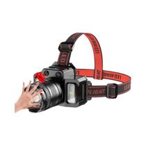 Lanterna De Cabeça Recarregável USB Com Indução, Zoom Rotativo, Bateria Integrada, Lanterna Para