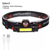 Lanterna de Cabeça Recarregável USB LED Lanterna de Cabeça Recarregável USB LED