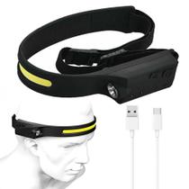 Lanterna De Cabeça Sensor Movimento Led COB XPE Ajustavel Multiuso Cilcismo Pesca Corrida Camping Atividade Norturna Alta Luminosidade Ipx4 Ambientes
