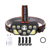 Lanterna De Caminhada Com 8 Luzes De Segurança Ajustáveis Em Vários Ângulos E Várias Opções De Luzes