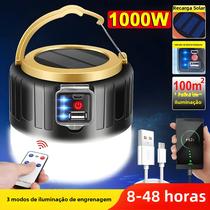 Lanterna de Camping Solar LED à Prova d'Água - Power Bank Recarregável
