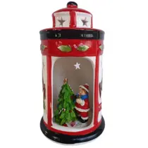 Lanterna de cerâmica natalina com led pisca 19cm - criança árvore de natal. Lanterna de cerâmica natalina com led pisca 19cm - criança árvore de natal.