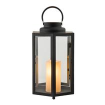 Lanterna de exterior Alpine 36cm com bateria hexagonal LED preta