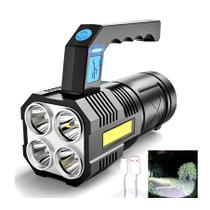 Lanterna De Led Alta Potência Recarregável até 4 Leds Usb Portátil Ultra Brilhante De Longo Alcan...