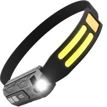 Lanterna de led de cabeca recarregavel com faixa de cabeça