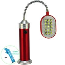 Lanterna de LED Flexível com Imã 30 LEDS Vermelho + Chaveiro CBRN16389