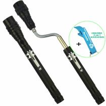 Lanterna de LED Telescópica Flexível Laser Pointer com Imã Preto + Chaveiro CBRN16310