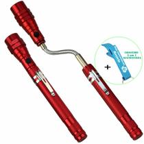 Lanterna de LED Telescópica Flexível Laser Pointer com Imã Vermelho + Chaveiro CBRN16327