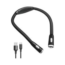 Lanterna De Leitura LED Recarregável USB Para Pescoço, Proteção Ocular Para Leitura Noturna, Corrida