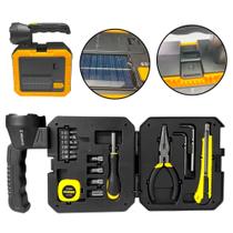 Lanterna De Mão Com Carregamento Solar E Na Tomada + Kit Ferramentas Completo