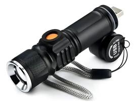 Lanterna de Mão Tática luz Potente Longo Alcance Usb Recarregável