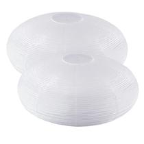 Lanterna de papel Qiokhgi branca oval de 22 cm pendurada (pacote com 2)