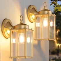 Lanterna de parede externa MATAMEYE Gold Clear Glass 25x25cm 120V